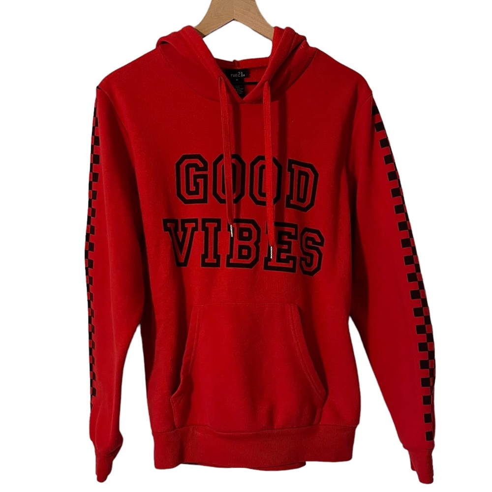 Red “Good Vibes” Hoodie